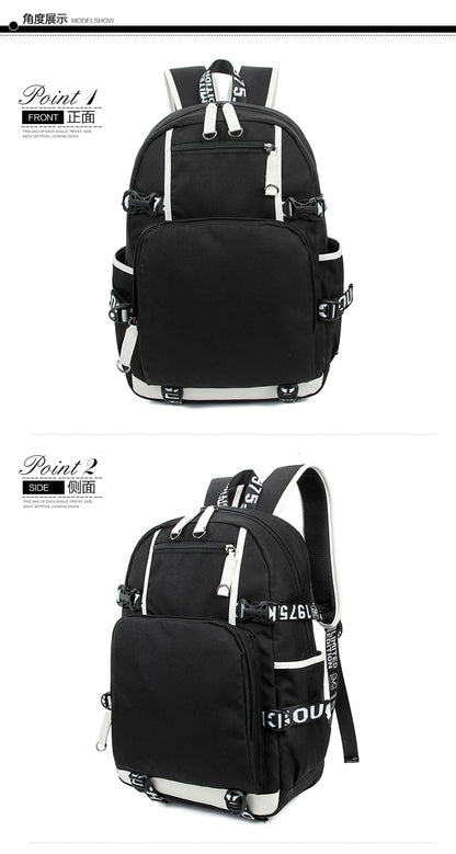 Black Butler: USB Backpack Book Bag Casual Travel Computer Men Women Girl Boys Cosplay Bag Schoolbag Laptop Bags