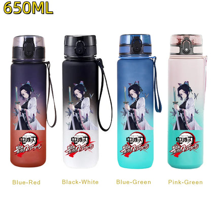Demon Slayer: 650ML Kamado Tanjirou Water Bottle Kamado Nezuko Kochou Shinobu Fitness Drink Bottle Kettle Travel Office Jugs