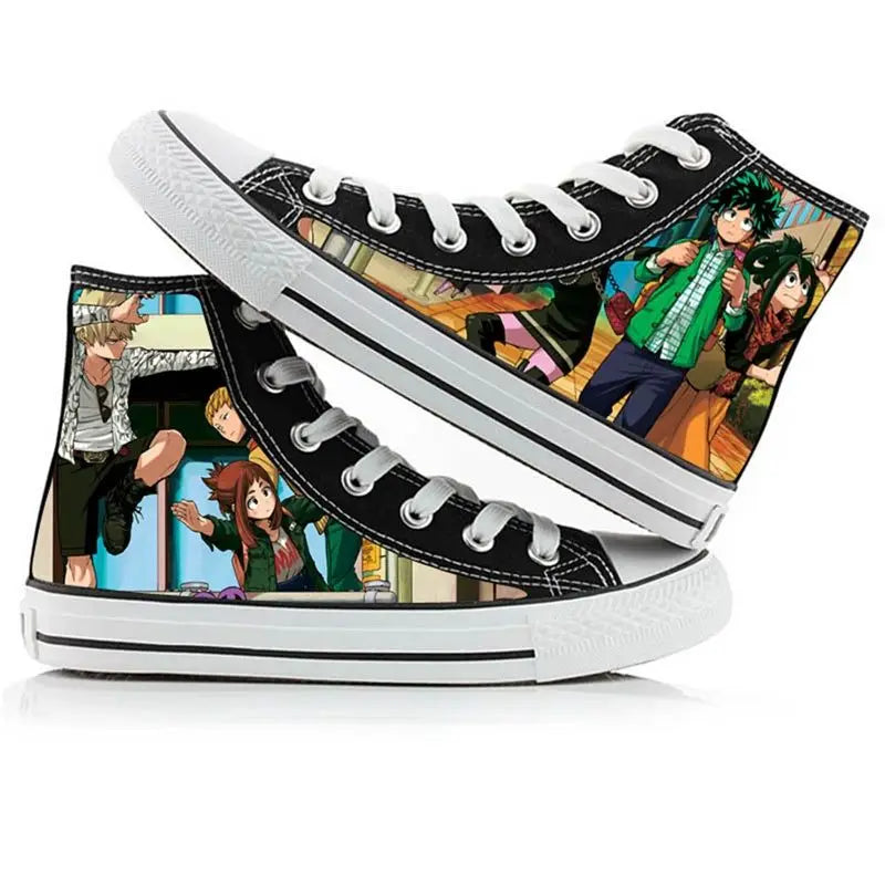 My Hero Academia: high-top canvas shoes anime Izuku Midoriya student capplet shoes breathable and comfortable holiday gift