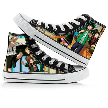 My Hero Academia: high-top canvas shoes anime Izuku Midoriya student capplet shoes breathable and comfortable holiday gift