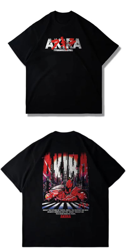 Akira: Short Sleeve T-shirt Fashion Brand Men's and Women's Motorcycle Summer Cotton T-shirt