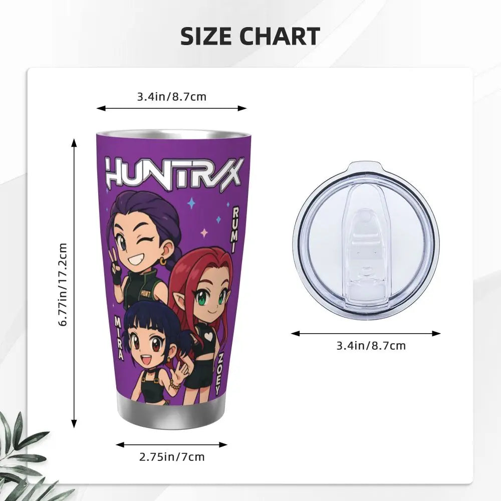 KPop Demon Hunters - Derpy  Insulated Tumbler with Lid Vacuum Thermal Mug Outdoor Travel Car Bottle Cup, 20oz