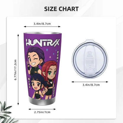 KPop Demon Hunters - Derpy  Insulated Tumbler with Lid Vacuum Thermal Mug Outdoor Travel Car Bottle Cup, 20oz