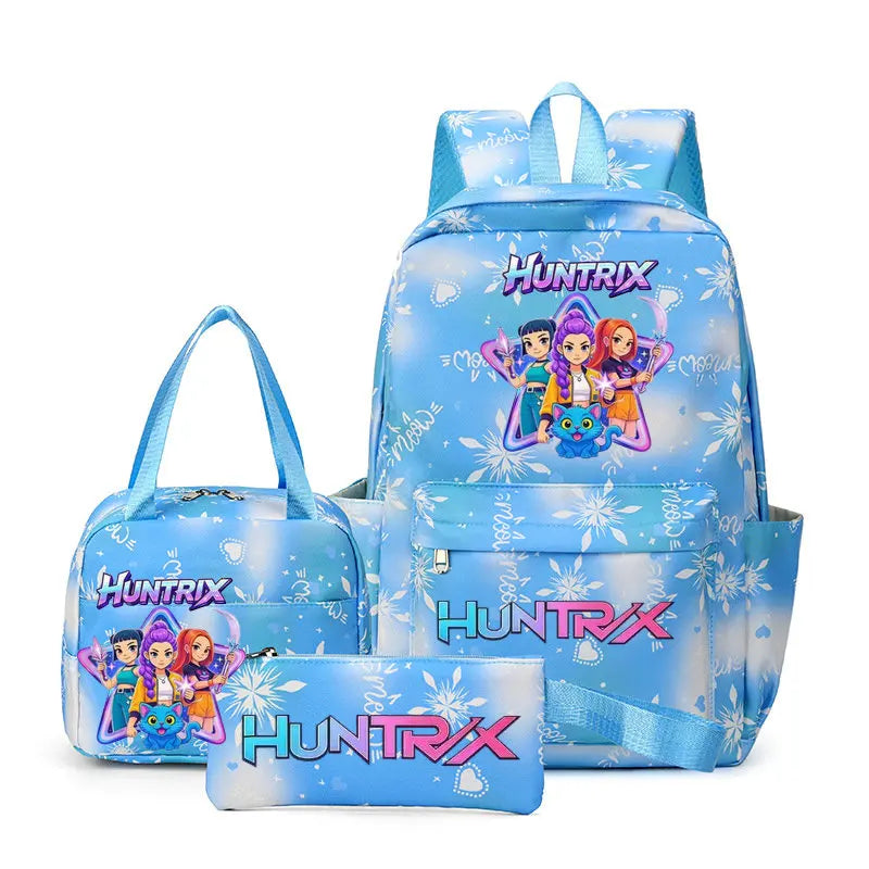 KPop Demon Hunters : Backpack 3pcs set School Bag Lunch Bag Pencil Case Girl Back To School Gift Leisure Mochila Teens Travel Bags