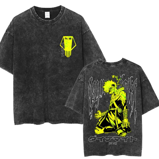 My Hero Academia: Todoroki Shoto Classic Manga T-shirt Men Women Oversized Cotton Tshirts Streetwear Anime  Washed Vintage T Shirt