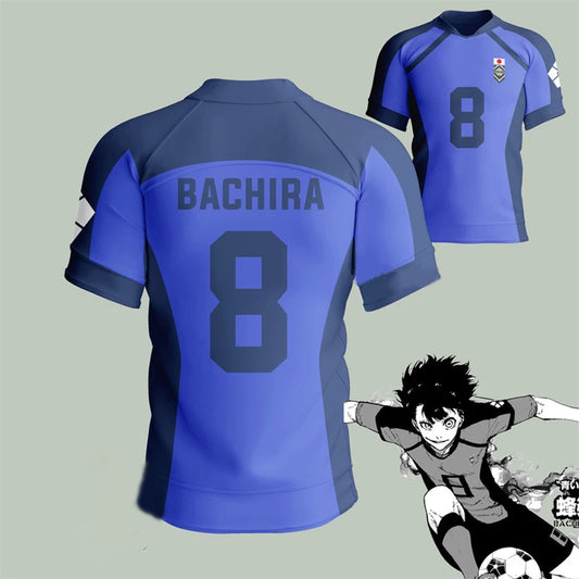 Blue Lock: Isagi Yoichi Football Jersey T-shirt Cosplay Hyoma Chigiri Meguru Bachira Tee Custom Name Number Clothes