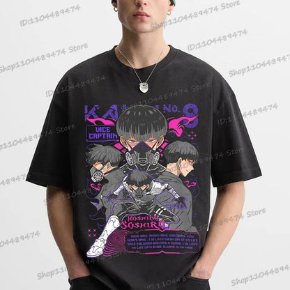 Kaiju No 8: Graphic T Shirt Casual Fashion Short Sleeve Cotton Shirt Soshiro Hoshina Funny Men Women Manga Tshirt