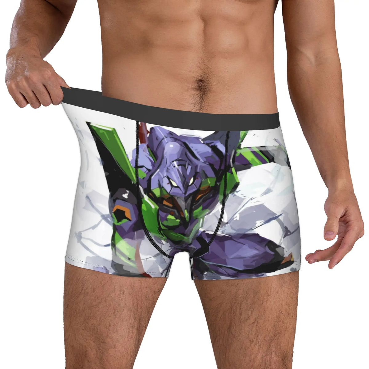 Evangelion: Underwear Mecha Style Doomsday Animation Boxer Briefs Stretch Shorts Panties Underpants