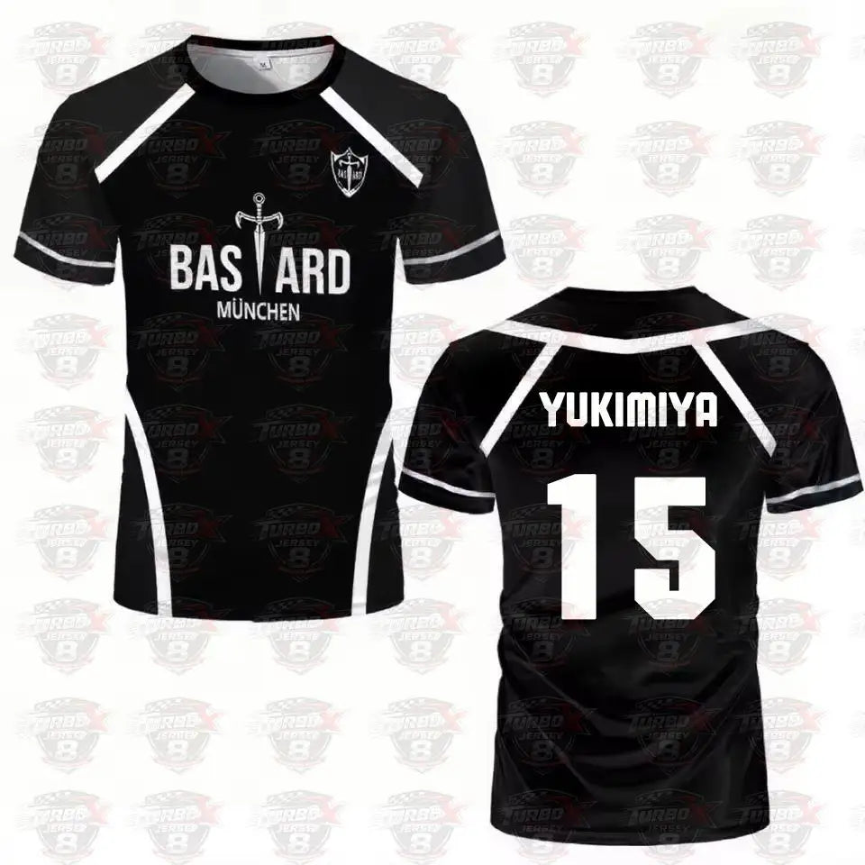 Blue Lock: Anime Shirt Black And White Maillot Men's Football T-shirt Kaiser Isagi Training Breathable Sports Men's T-shirt