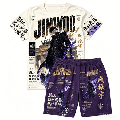 Demon Slayer: Gyomei Himejima  Soccer Print T-Shirt Shorts Set For Men Women Kids Soft Anime Summer Loungewear Pajama