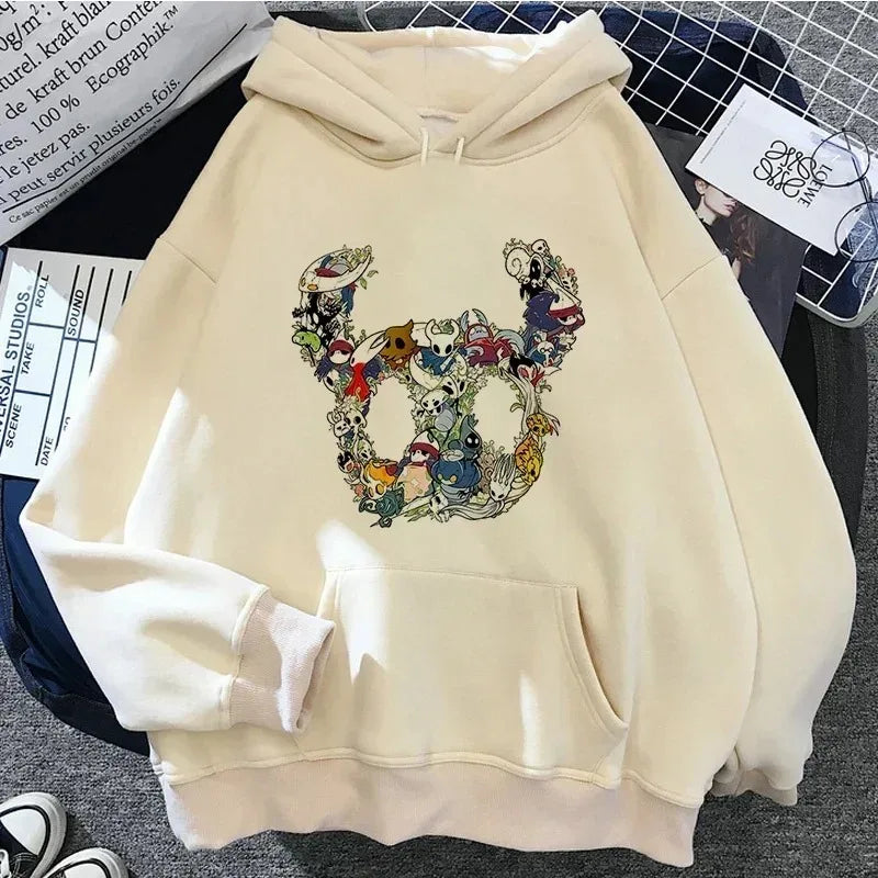Hollow Knight: Silksong Print Hoodies Women Men Oversized Y2k Aesthetic Autumn Winter Thick Fleece Pullover Hoddies Streetwear