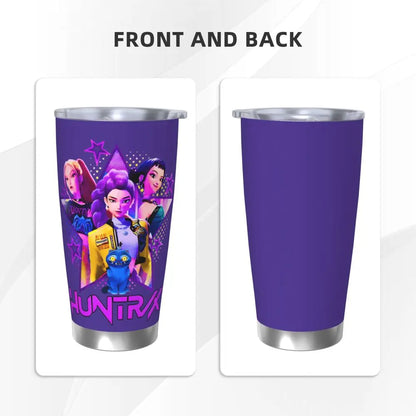 KPop Demon Hunters - Derpy  Insulated Tumbler with Lid Vacuum Thermal Mug Outdoor Travel Car Bottle Cup, 20oz