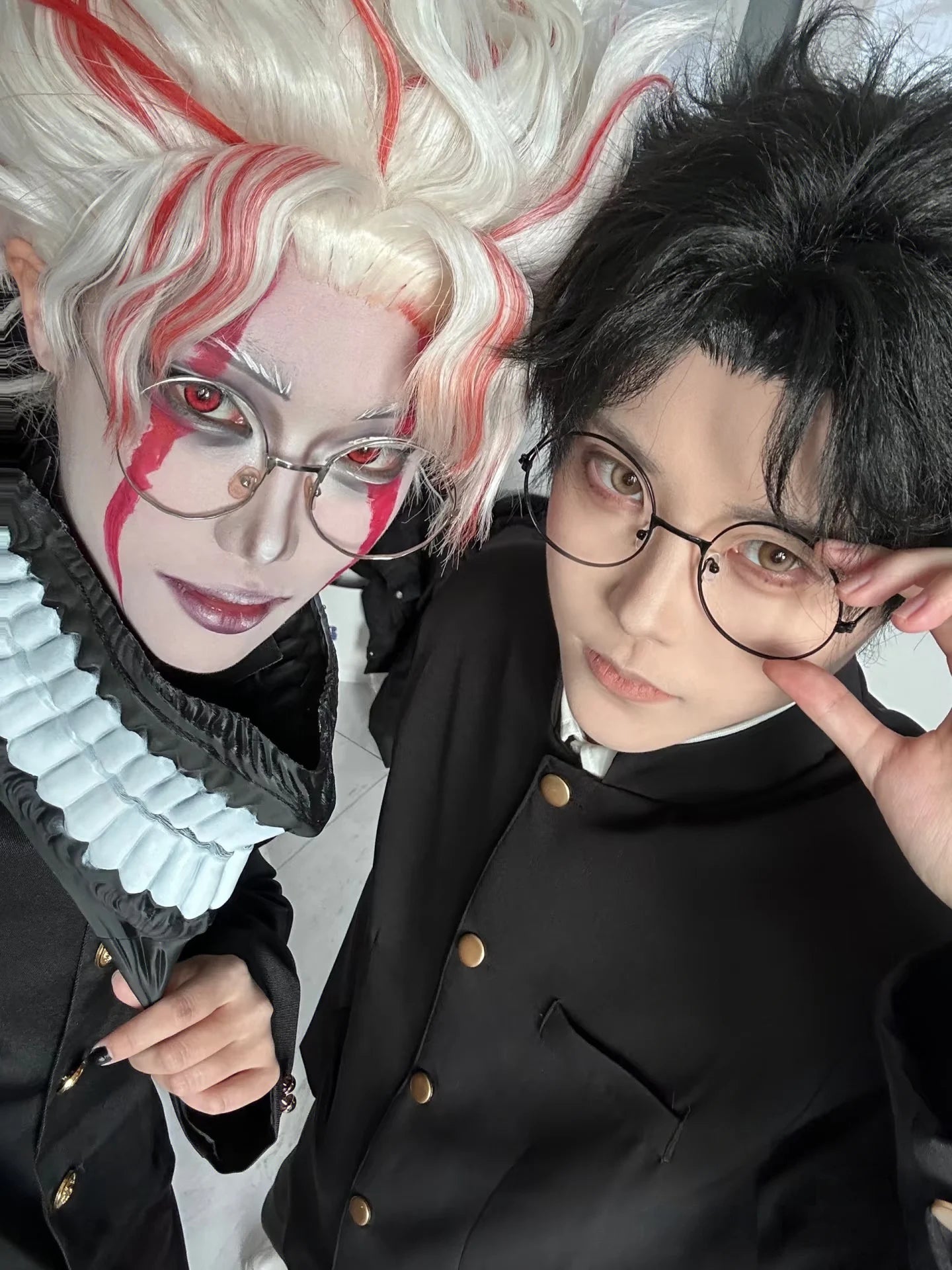 Dandadan: Ken Takakura Cosplay Costume Wig Anime Okarun School Uniform Black Jacket Pants Gakuran Glasses Halloween Party Men