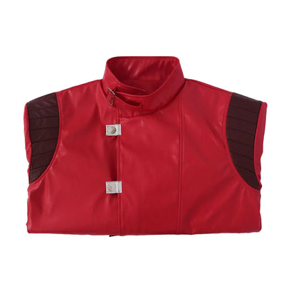 Akira: Shotaro Kaneda Men Cosplay Costume Capsule Embroidered Red Leather Biker Jacket Halloween Party Full Set Outfit