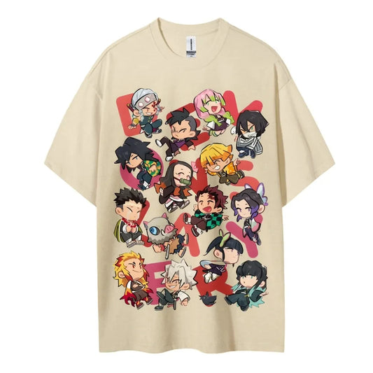 Demon Slayer Japanese Hot-blooded Anime Classic Characters Sports Casual Short-sleeved Comfortable Half-sleeved Popular Top