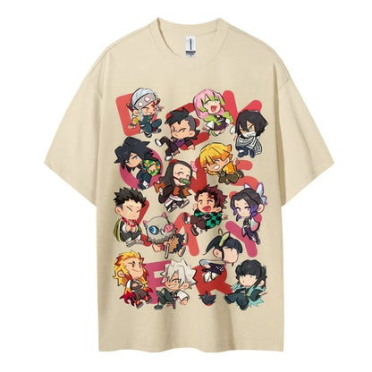 Demon Slayer Japanese Hot-blooded Anime Classic Characters Sports Casual Short-sleeved Comfortable Half-sleeved Popular Top