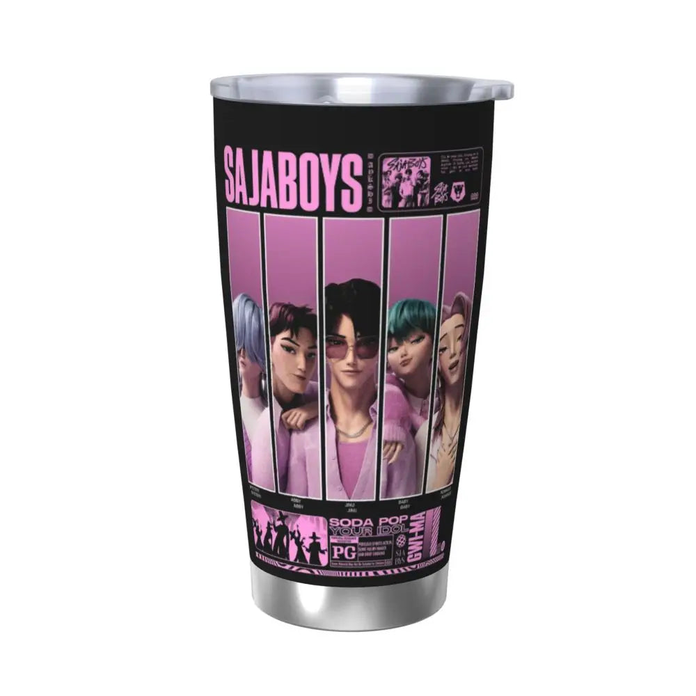 KPop Demon Hunters - Derpy  Insulated Tumbler with Lid Vacuum Thermal Mug Outdoor Travel Car Bottle Cup, 20oz