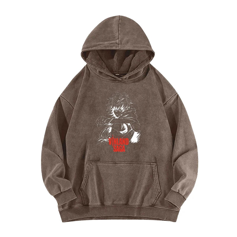 Vinland Saga: Manga Hoodie Pullover Washed Cotton Clothing Long Sleeve Hooded Sweatshirt Streetwear