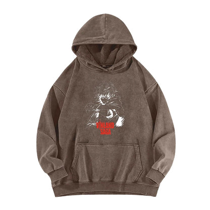 Vinland Saga: Manga Hoodie Pullover Washed Cotton Clothing Long Sleeve Hooded Sweatshirt Streetwear