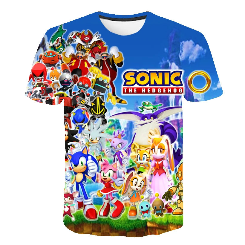 Sonic The Hedgehog: Boys Sonic T-Shirt Kids TShirts Baby Boys Casual Short Sleeves Print T-shirt For Boy Summer Children Tee Shirts Tops