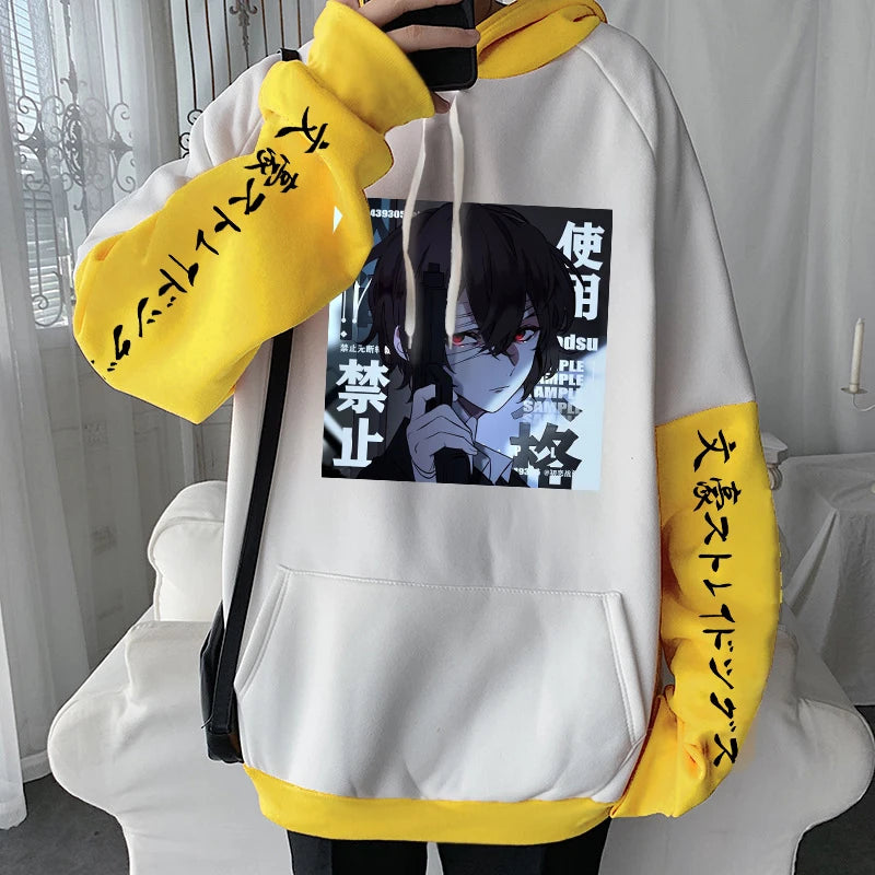 Bungo Stray Dogs: Hoodies Harajuku Aesthetic Bungou Stray Dogs Osamu Dazai Plus Size Sweatshirt
