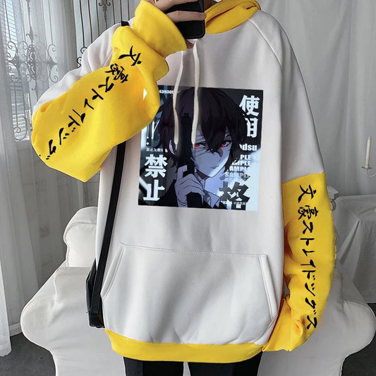 Bungo Stray Dogs: Hoodies Harajuku Aesthetic Bungou Stray Dogs Osamu Dazai Plus Size Sweatshirt
