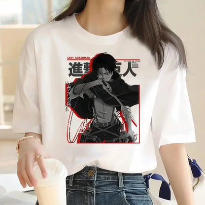 Attack on Titan: Graphic Print Harajuku T Shirt Casual Fashion Short Sleeve T-Shirt Women Graphic T Shirts
