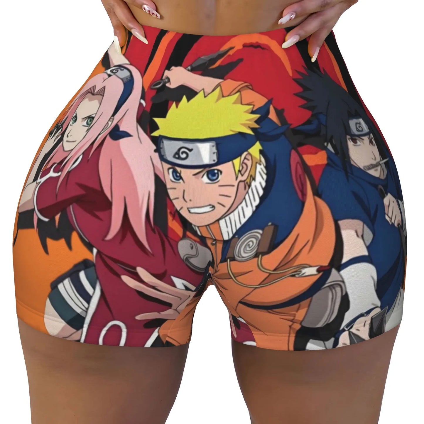 TV Manga Series N-Naruto Biker Running Gym Shorts Women Japane Anime  Athletic Workout Yoga Shorts
