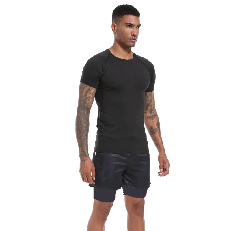 Berserk: Compression T-shirt Men Elastic Tight Sportswear Short-sleeved Gym Bodybuilding Quick-drying Sweatshirt Top S-3XL