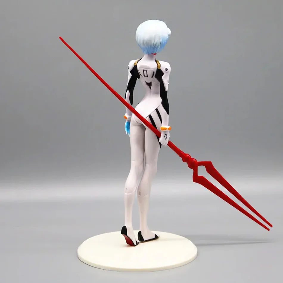 Neon Genesis Evangelion: 23cm Rei Ayanami  Action Figure with Spear of Longinus EVA Anime Collectible Model Toy Gift for Fans