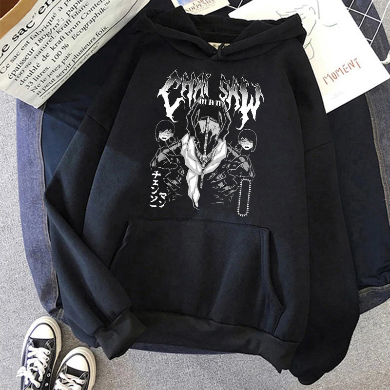 Chainsaw Man: Plus Size Sweatshirt Harajuku  Long Sleeve Pullover Casual Streetwear Clothes Tops