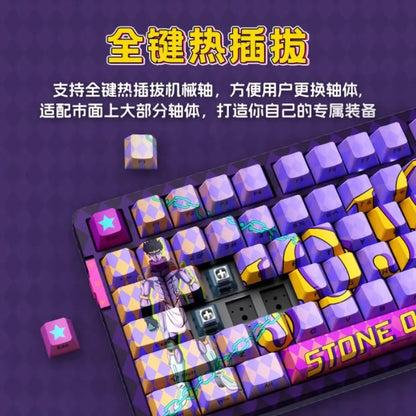 JoJo Bizarre: VGN V98proV2 Anime Joint Mechanical Keyboard 98 Layout 99 Key Wireless 3-Mode Hot Swap BT/2.4G/Type-c Wired Customized Gasket