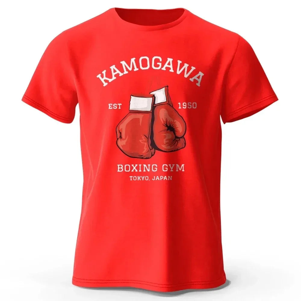 Hajime No Ippo:Streetwear Men Printed Pure Cotton Vintage GYM Men's T-Shirt for Men Women Tops Funny Manga Kamagowa Boxing Gym