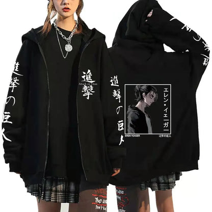 Attack On Titan: Anime Zipper Hoodie Sports Coat Sportswear Role Playing Women Sportswear Autumn Hoodie Fashionable Hoodie Rtable Womens Clothing