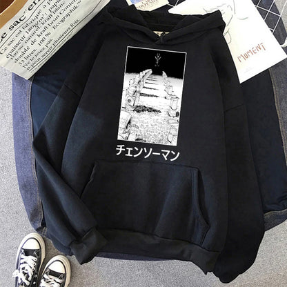 Chainsaw Man: Plus Size Sweatshirt Harajuku  Long Sleeve Pullover Casual Streetwear Clothes Tops