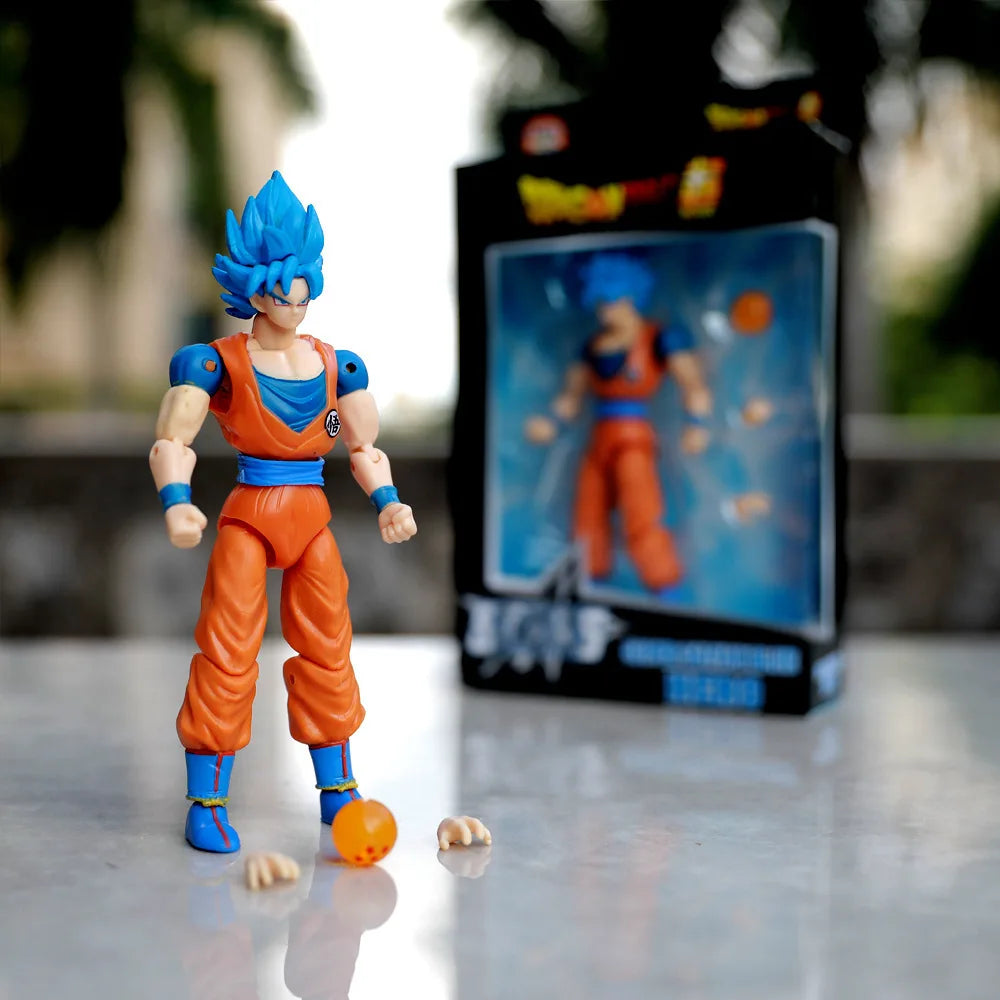 Dragon Ball: 5 Pcs/Set Action Figure Son Goku Vegeta Gogeta Super Saiyan Change Head Figurine 2 Style Ornament Gifts