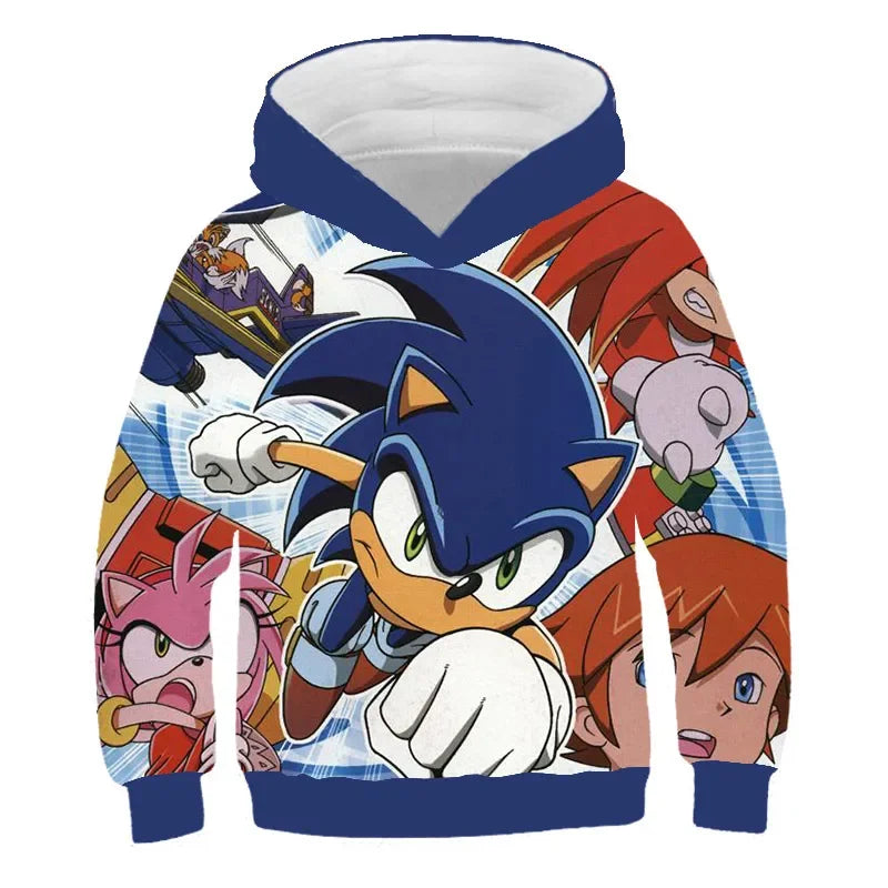 Sonic The Hedgehog: Children's Clothes Fashion Sonic Hoodie For Kids Boys Girls Children Autumn Long Sleeve Printed Anime Sweatshirts Cool Tops Tees