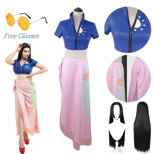One Piece: Nico Robin Cosplay Costume Top and Wrap Skirfor Women  Anime Nico Robin Outfit Dress