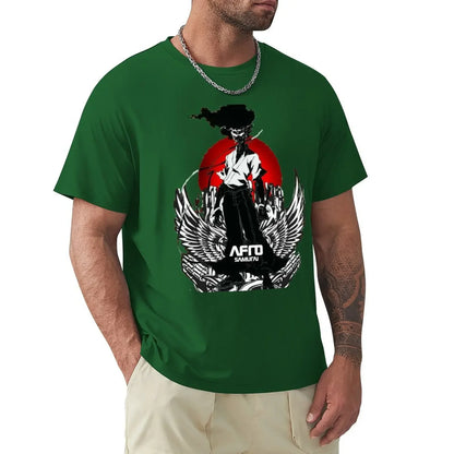 Afro Samurai:  T-Shirt plus size tops heavyweight t shirts