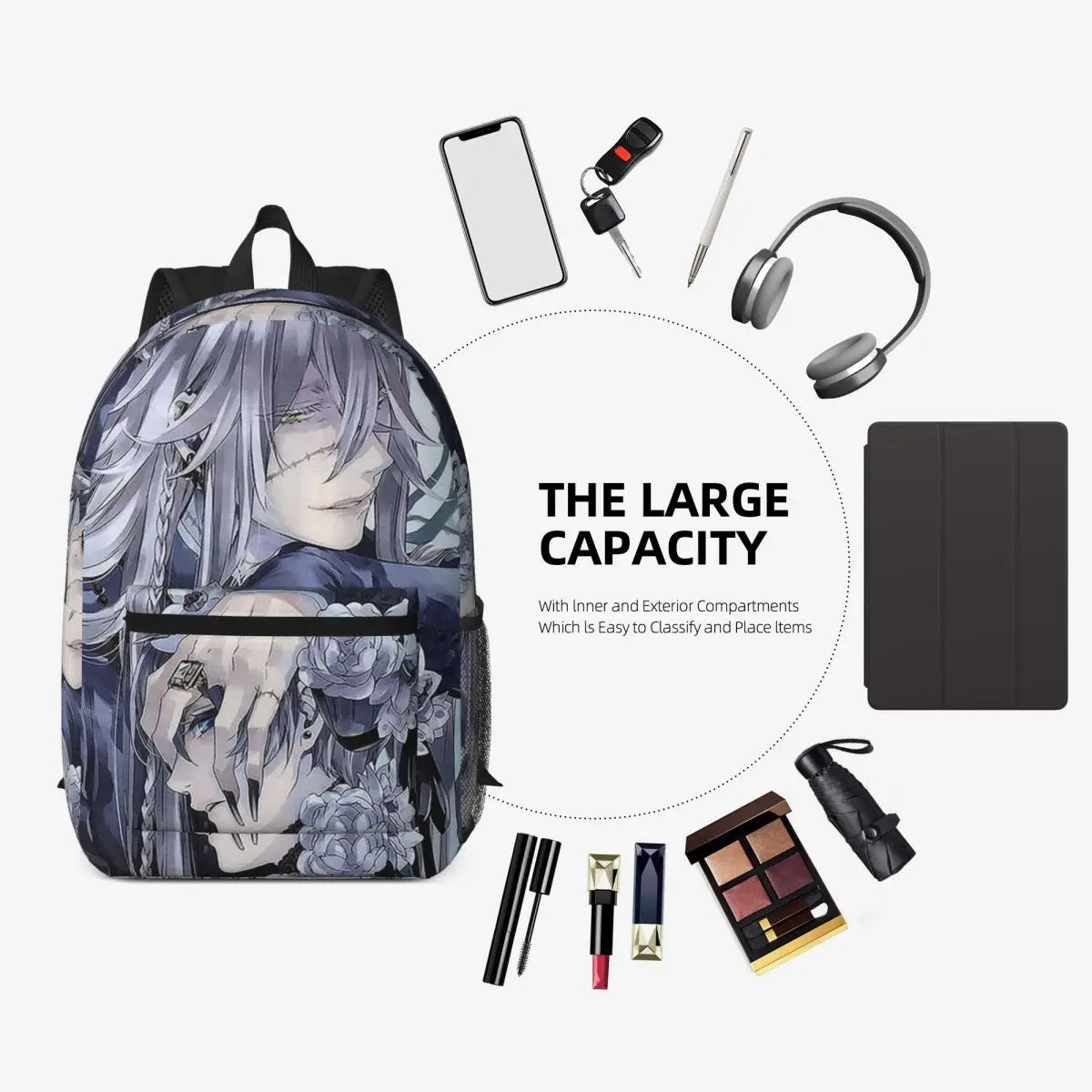 Black Butler: Undertaker Backpack Boys Girls BookBag Children School Bag Laptop Shoulder Bags for Men Women