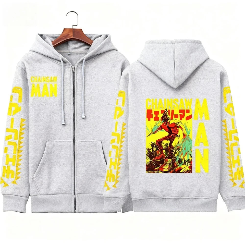 Chainsaw Man: Men's and Women's Zipper Coats Hoodies Sweaters Long-sleeved Jackets Denji Anime Spring and Autumn New Trendy Tops