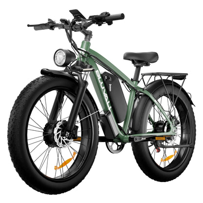 Yowamishi Pedal: BLVALL B1 48V 2000W Full Suspension E-Bike CE Certified 26 Inch Fat Tires Hidden Dual Battery Snow Beach Electric Bicycle