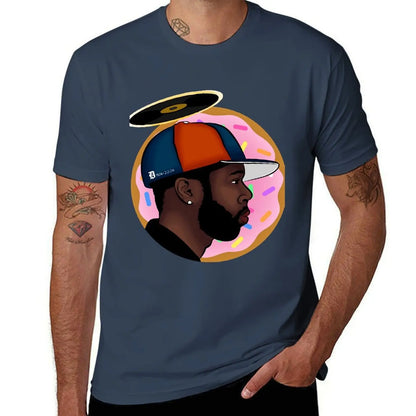J Dilla: Donuts T-Shirt Basic Solid Color Short Sleeve Cotton Top
