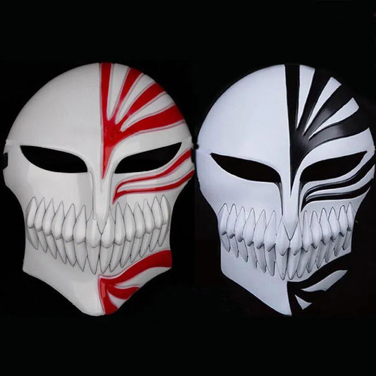 Bleach: Death Ichigo Kurosaki Bleach Mask Christmas Dance Masquerade Party Cosplay Halloween Full Face Black Red Cool Mask