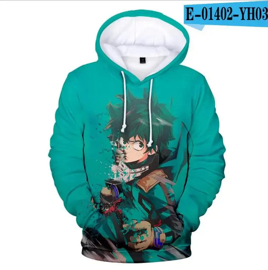 My Hero Academia: Midoriya Izuku All Might Cosplay Costume School Uniform Boku No Hero Academia 3D Print Mens Hoodies Sweatshirts