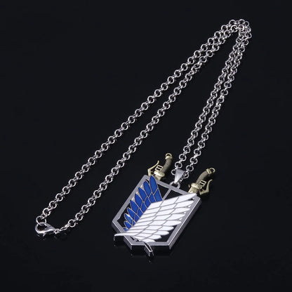 Attack on Titan: Necklace Shingeki No Kyojin Wings of Freedom Survey Sword Punk Necklace Pendant for Women Men Jewelry