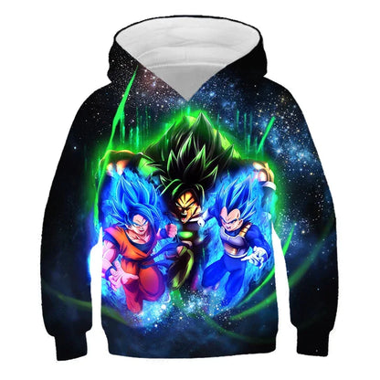 Dragon Ball Z: (KIDS) Hoodie Boys and Girls 3D Printing Sweatshirt Fashion Loose Long Sleeve Spring Autumn Goku Veget Pullover