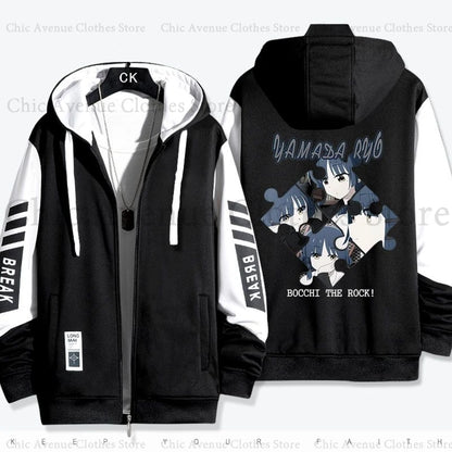 Bocchi The Rock:  Yamada Ryo Series Print Hoodies Autumn Clothes Men Women Coat Zip Up Hoodies Casual Sweatshirt Men Hoodie