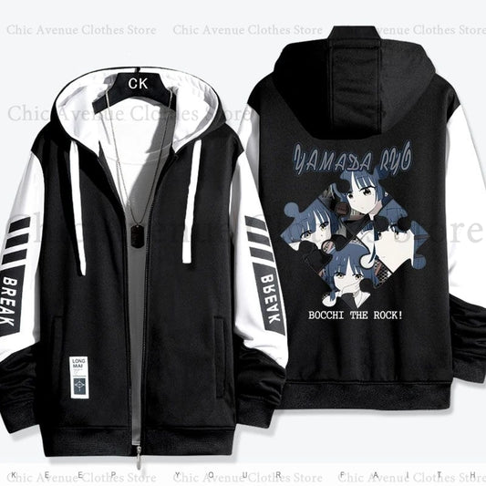 Bocchi The Rock:  Yamada Ryo Series Print Hoodies Autumn Clothes Men Women Coat Zip Up Hoodies Casual Sweatshirt Men Hoodie