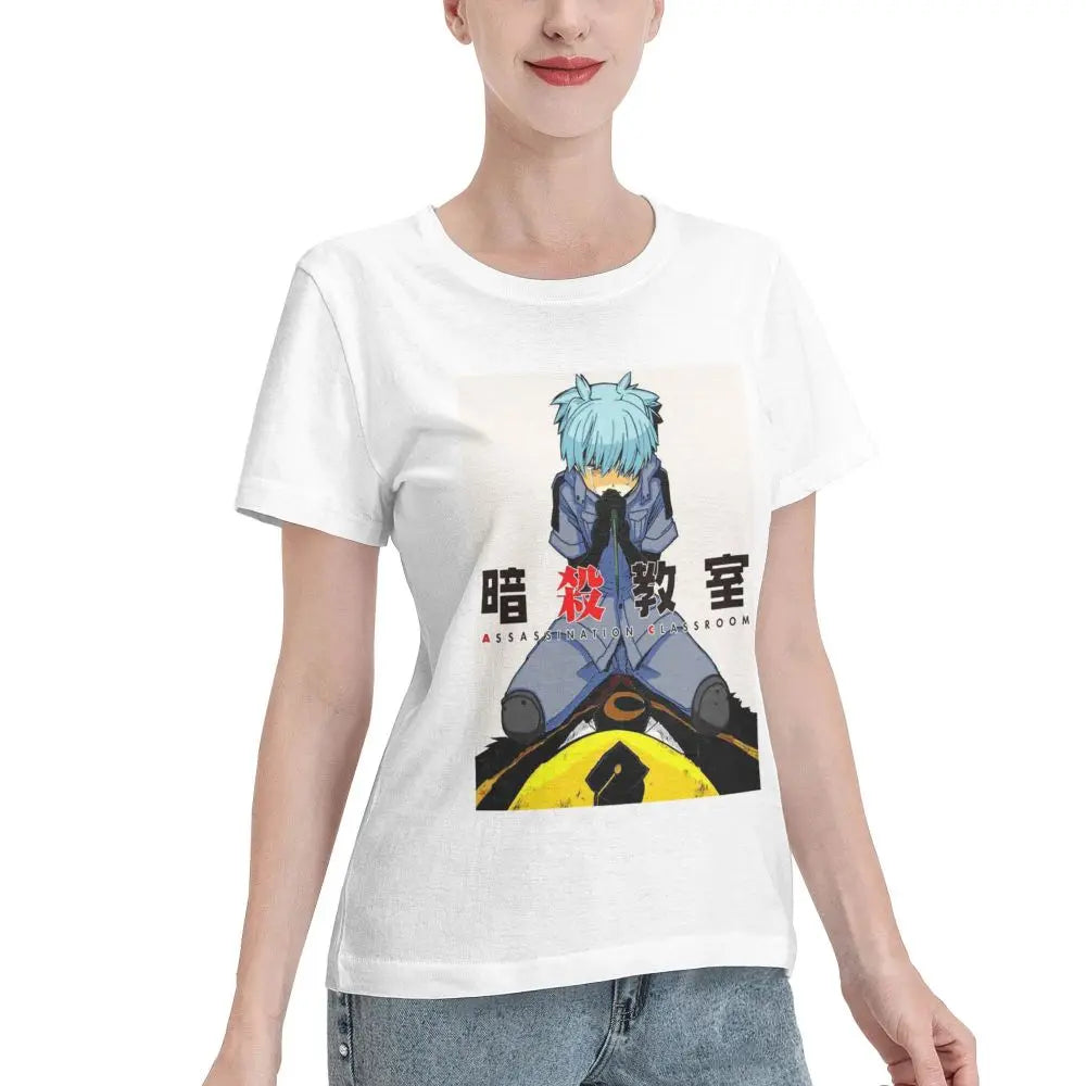 Assassination Classroom: Octopus Koro Sensei T-Shirt Women Short Sleeve T Shirts O-Neck Clothes Cotton Summer Tees Streetwear